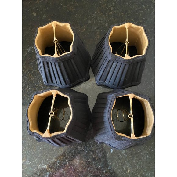 Chandelier Lamp Shades, Black, 4 Sided, Clip On (Qty. 4) - Picture 3 of 9